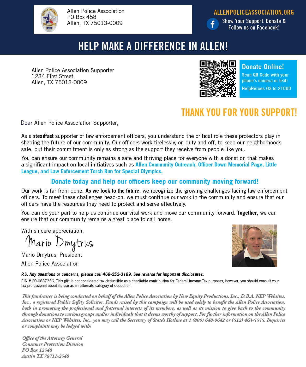 Donation Letter